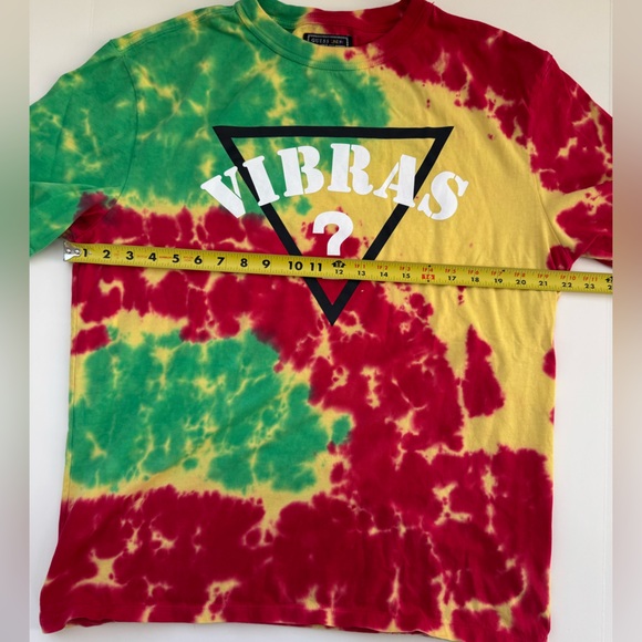 Guess Vibras Tie-Dye Logo Tee | Rasta Colors | Size M - Picture 3 of 5